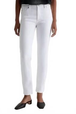 NEW AG JEANS mari slim straight jeans in white